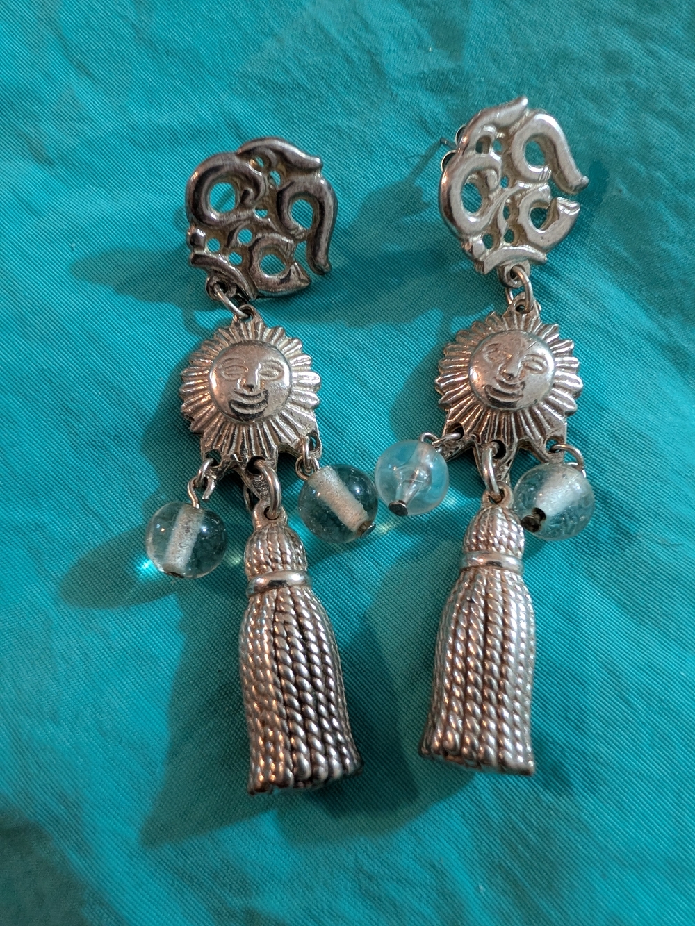 Kirks Folly Silver Sun Tassel Drop Earrings
